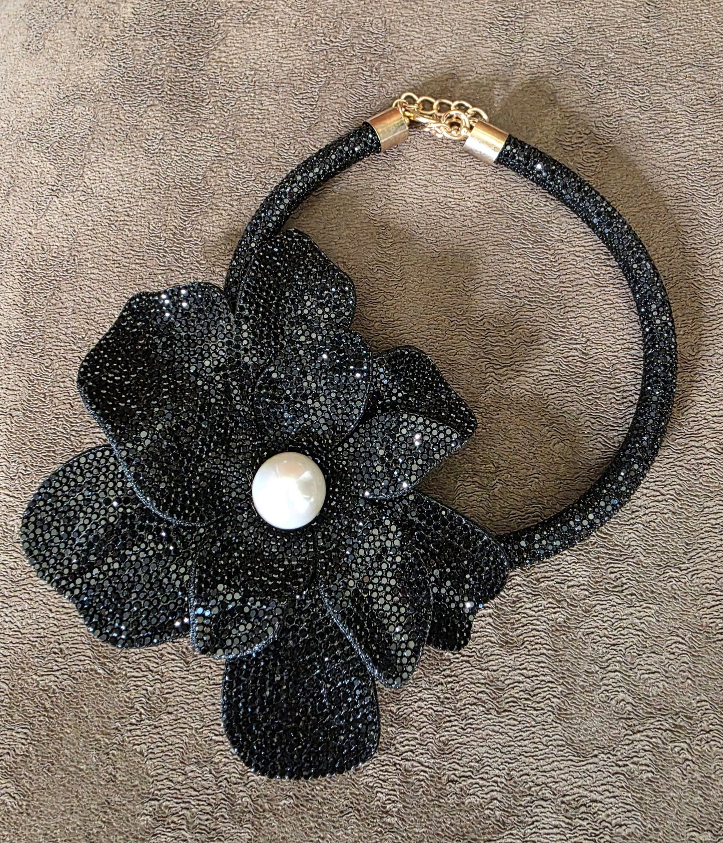Crystal Flower Oversized Brooch