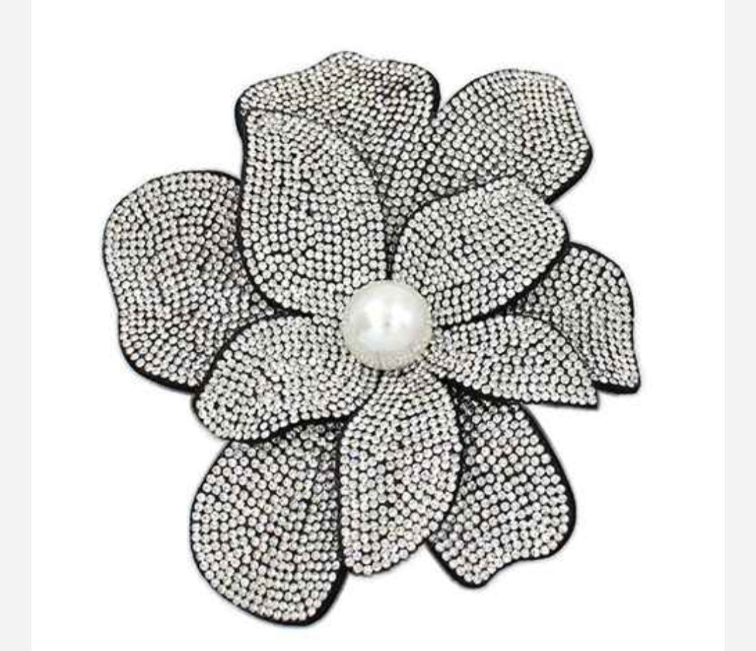 Crystal Flower Oversized Brooch