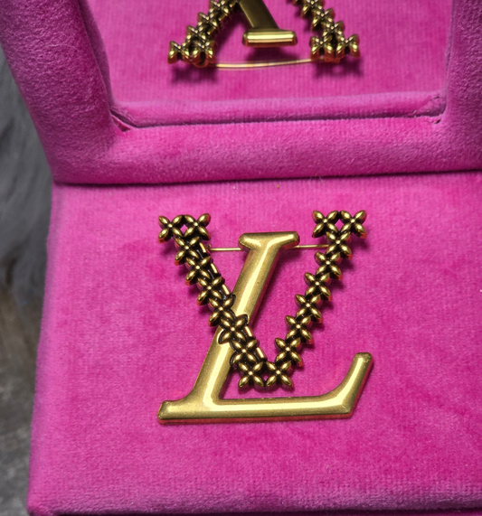 LV Logo Brooch