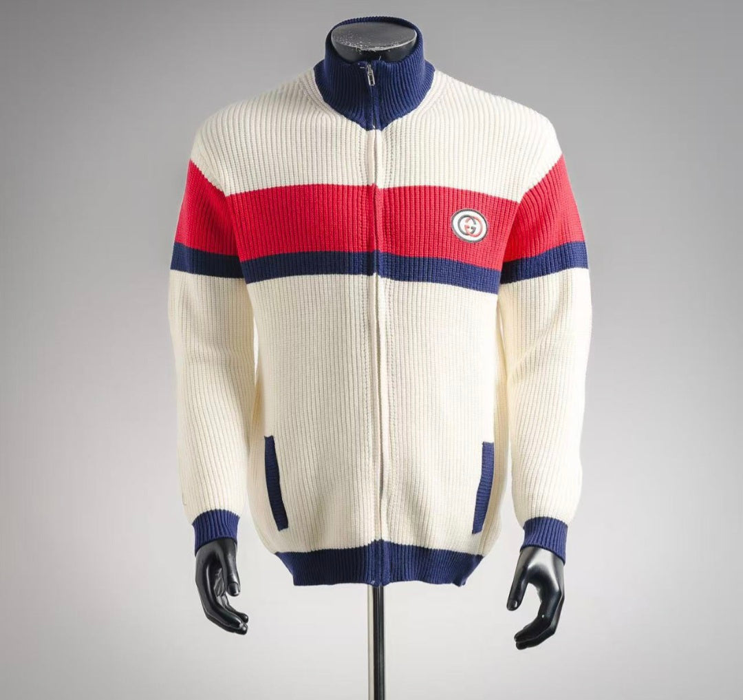 GG Stripe Zip Sweater