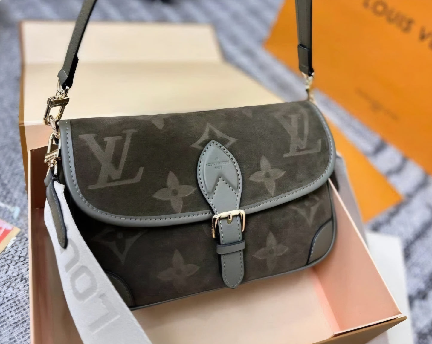 LV Diane Suede Crossbody/Shoulder Bag
