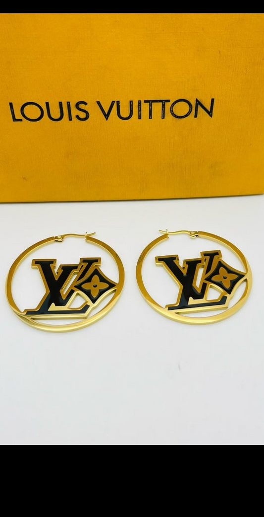 LV Black Design Hoop