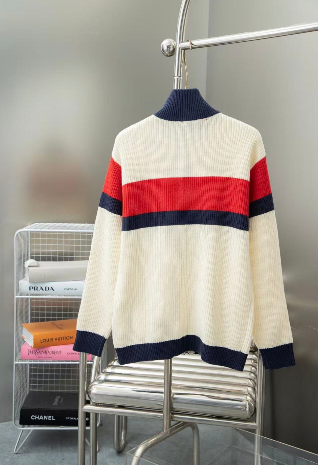 GG Stripe Zip Sweater