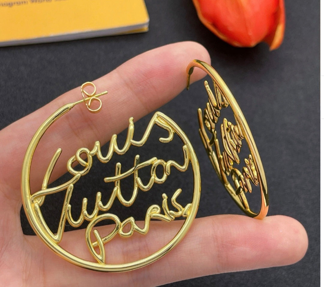 LV Script Earrings