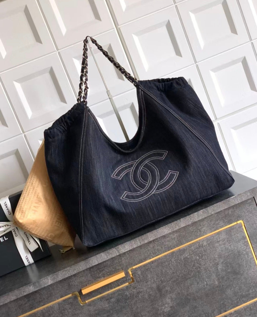 Classic CC Denim Shoulder Hobo